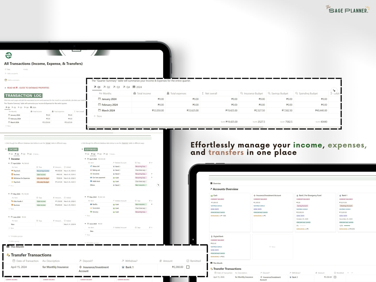 Ultimate Finance Tracker Notion Template | Income, Expense, Debt & Savings Tracker