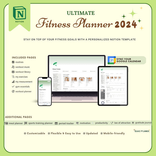 2024 Health & Fitness Planner Notion template